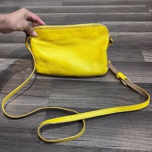 Marc by MARC JACOBS Yellow & Tan Sophisticato Dani Leather Crossbody Bag